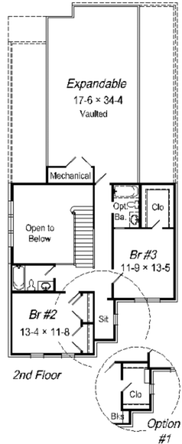 Colonial Floor Plan - Upper Floor Plan #329-244