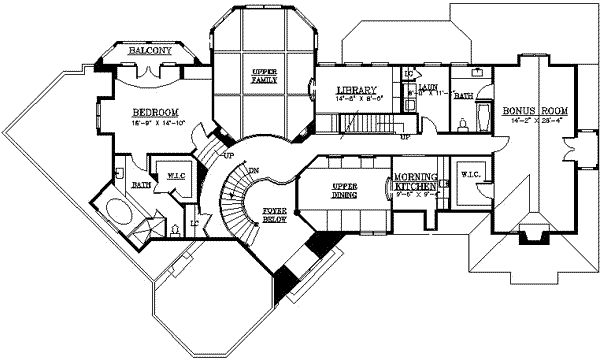 European Floor Plan - Upper Floor Plan #119-233