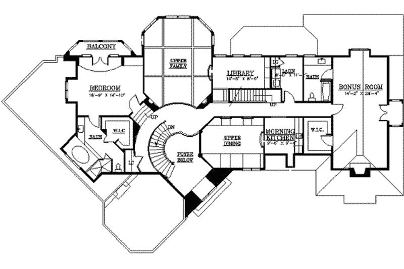 Home Plan - Floor Plan - Upper Floor for European House Plan #119-233 - 2 bed, 4 bath