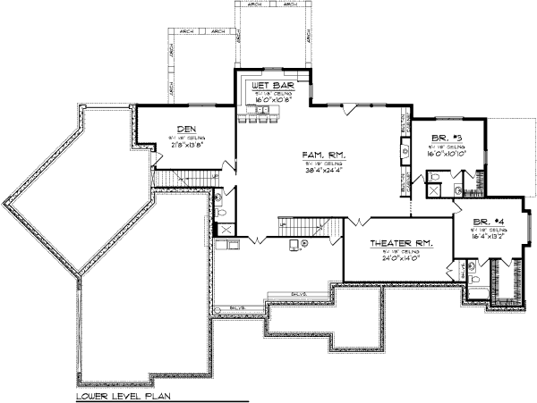 Home Plan - European Floor Plan - Lower Floor Plan #70-1011