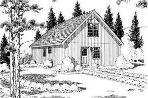 Exterior - Rear Elevation for Country House Plan #312-438 - 1 bed, 1 bath