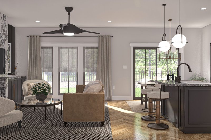 House Plan Design - Interior - Family Room 1 for Victorian House Plan #455-462 - 3 bed, 2.5 bath