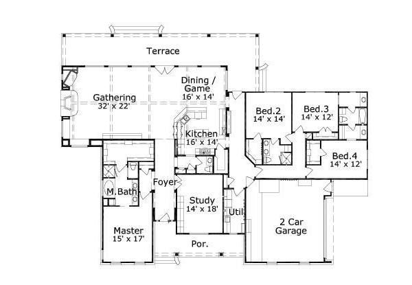 Traditional Floor Plan - Main Floor Plan #411-375