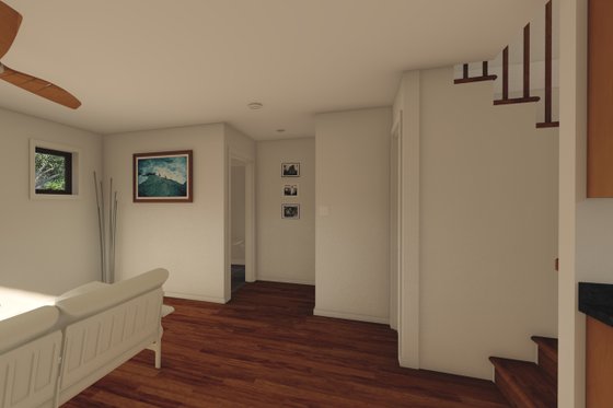 Interior - Entry for Bungalow House Plan #126-208 - 2 bed, 1.5 bath