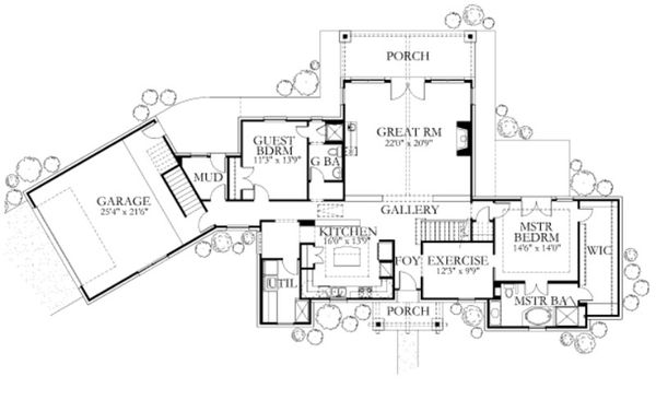 Farmhouse Floor Plan - Main Floor Plan #80-156