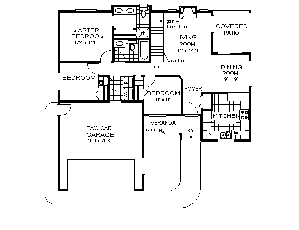 Architectural House Design - Traditional Floor Plan - Main Floor Plan #18-1002