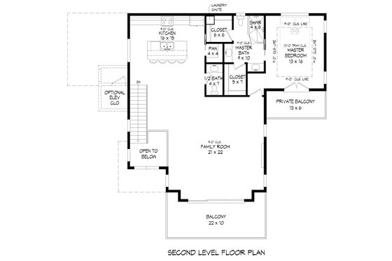 Floor Plan - Upper Floor for Contemporary House Plan #932-1302 - 3 bed, 3.5 bath