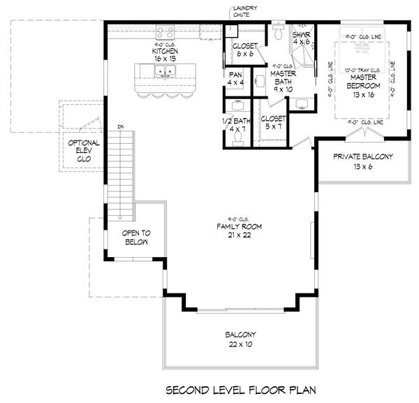 House Blueprint - Contemporary Floor Plan - Upper Floor Plan #932-1302