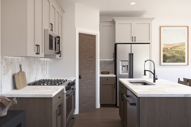 Architectural House Design - Interior - Kitchen 1 for Farmhouse House Plan #455-750 - 3 bed, 2.5 bath