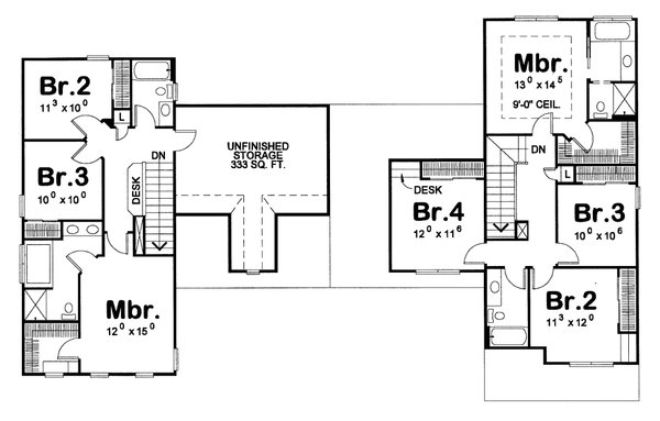 Home Plan - Cottage Floor Plan - Upper Floor Plan #20-1257