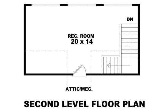 Floor Plan - Upper Floor for Southern House Plan #81-1223 - 3 bed, 2 bath
