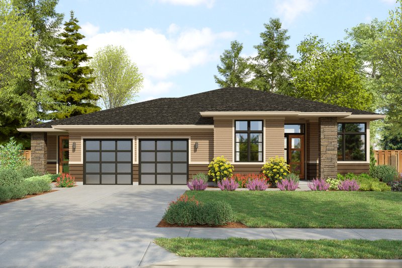 Home Plan - Prairie Exterior - Front Elevation Plan #48-1099