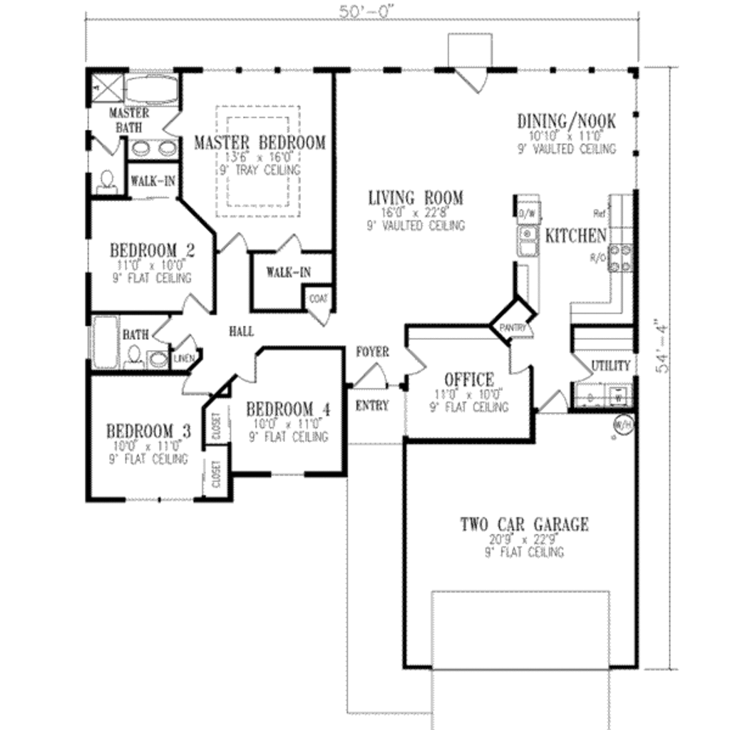 Traditional Style House Plan 4 Beds 2 Baths 1750 Sqft Plan 1 358
