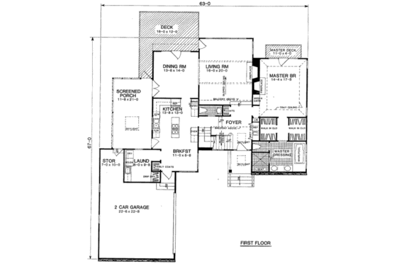 Floor Plan - Main Floor House Plan #322-101 - 3 bed, 2.5 bath