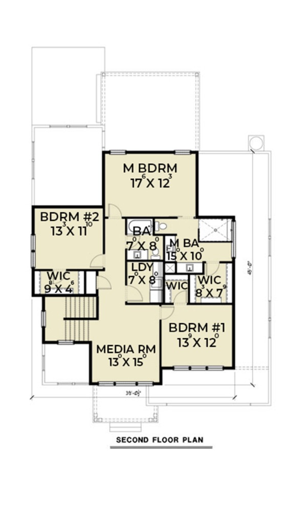 House Blueprint - Contemporary Floor Plan - Upper Floor Plan #1070-18