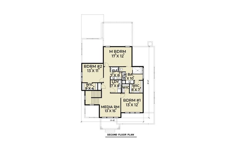 Dream House Plan - Floor Plan - Upper Floor for Contemporary House Plan #1070-18 - 3 bed, 2.5 bath