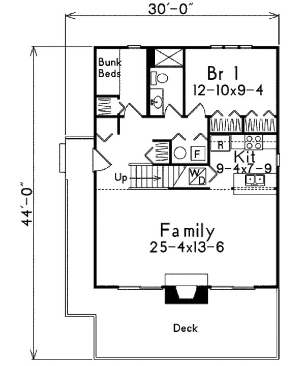 Cottage Floor Plan - Main Floor Plan #57-483