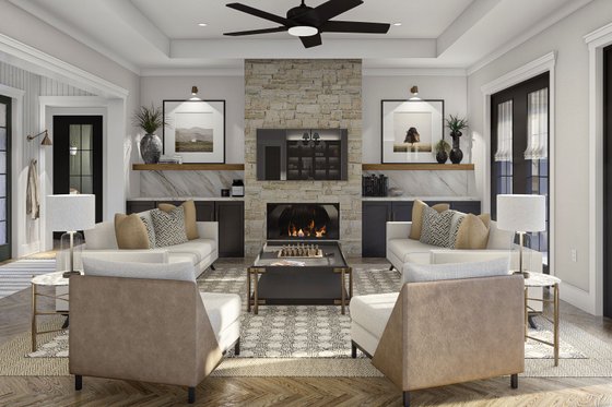 Interior - Family Room 2 for Cottage House Plan #455-299 - 3 bed, 2.5 bath