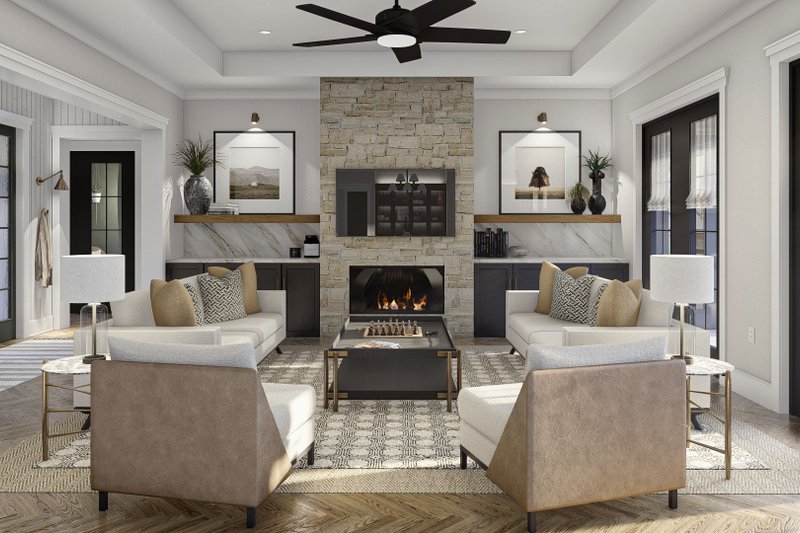 Home Plan - Interior - Family Room 2 for Cottage House Plan #455-299 - 3 bed, 2.5 bath