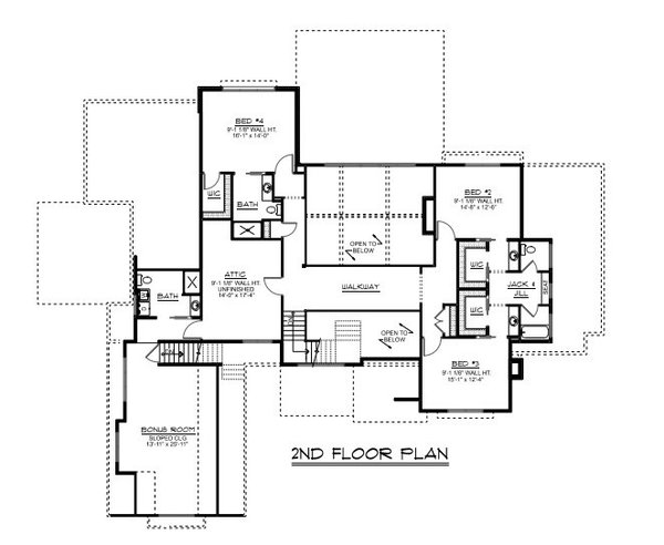 Farmhouse Floor Plan - Upper Floor Plan #1064-296