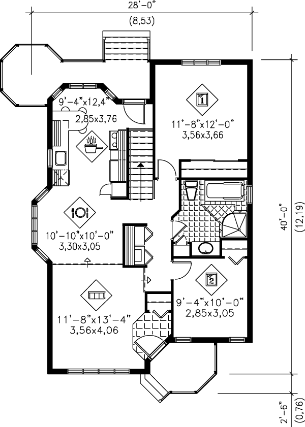 Cottage Floor Plan - Main Floor Plan #25-101