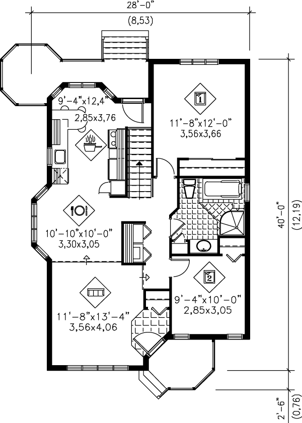 Home Plan - Cottage Floor Plan - Main Floor Plan #25-101