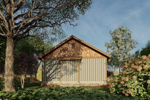 Exterior - Rear Elevation for Country House Plan #17-2604 - 2 bed, 1 bath