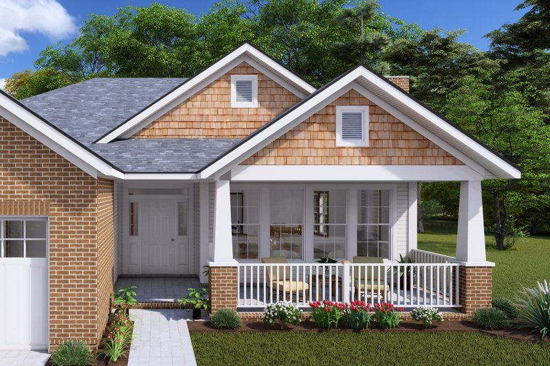 House Blueprint - Exterior - Other Elevation 2 for Craftsman House Plan #20-1839 - 4 bed, 2 bath