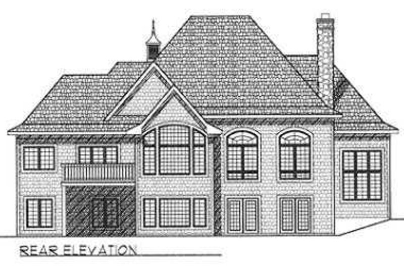 Home Plan - Exterior - Rear Elevation for European House Plan #70-540 - 2 bed, 2 bath