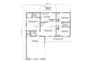 Floor Plan - Main Floor for Ranch House Plan #17-2138 - 3 bed, 2 bath