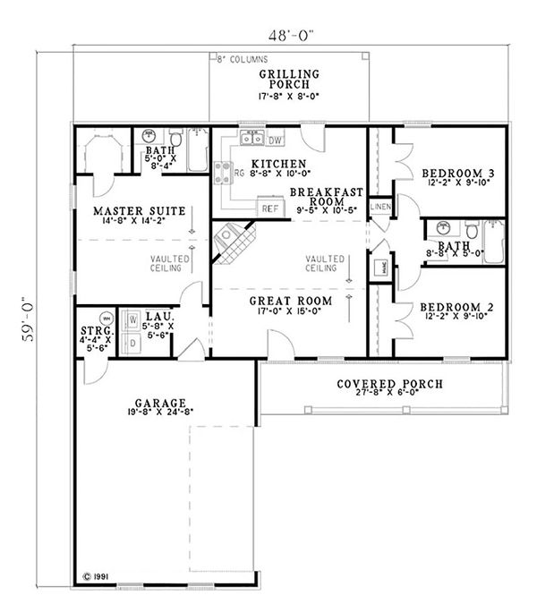 Architectural House Design - Ranch Floor Plan - Main Floor Plan #17-2138