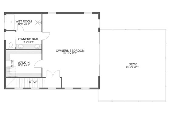 Floor Plan - Upper Floor for Mediterranean House Plan #1060-420 - 3 bed, 2.5 bath