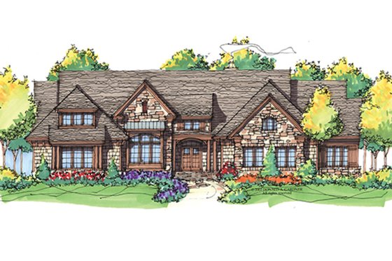 Exterior - Front Elevation 4 for Craftsman House Plan #929-898 - 4 bed, 4 bath
