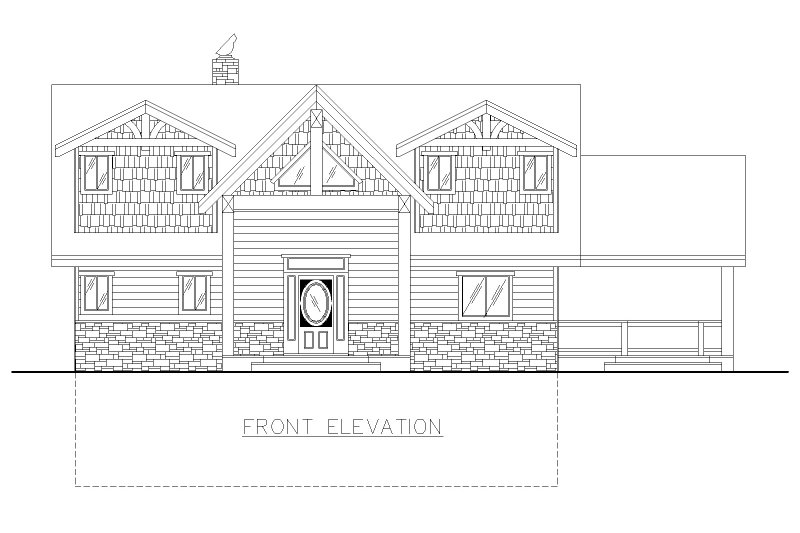 House Design - Exterior - Front Elevation 3 for Craftsman House Plan #117-1042 - 4 bed, 5.5 bath