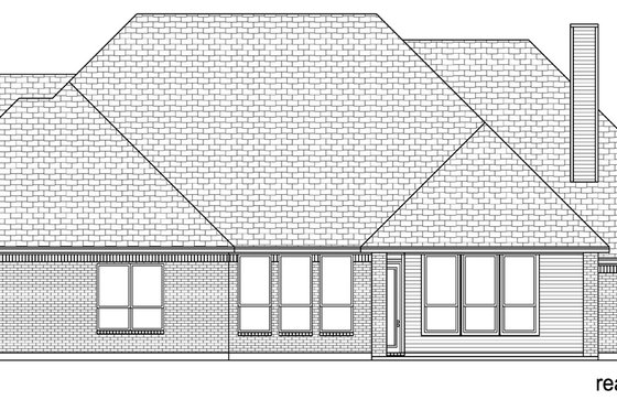 Exterior - Rear Elevation for Traditional House Plan #84-611 - 3 bed, 2.5 bath