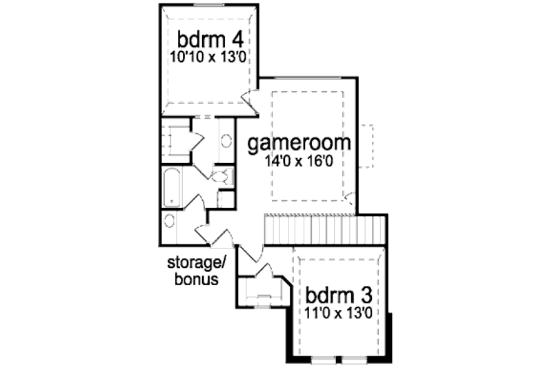 Home Plan - Floor Plan - Upper Floor for Traditional House Plan #84-392 - 4 bed, 3 bath