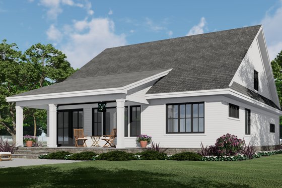 Exterior - Rear Elevation for Farmhouse House Plan #51-1215 - 4 bed, 3 bath