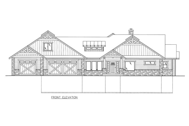Architectural House Design - Exterior - Front Elevation 3 for Craftsman House Plan #117-809 - 3 bed, 2.5 bath
