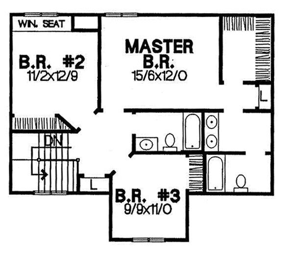 House Plan Design - Traditional Floor Plan - Upper Floor Plan #50-210