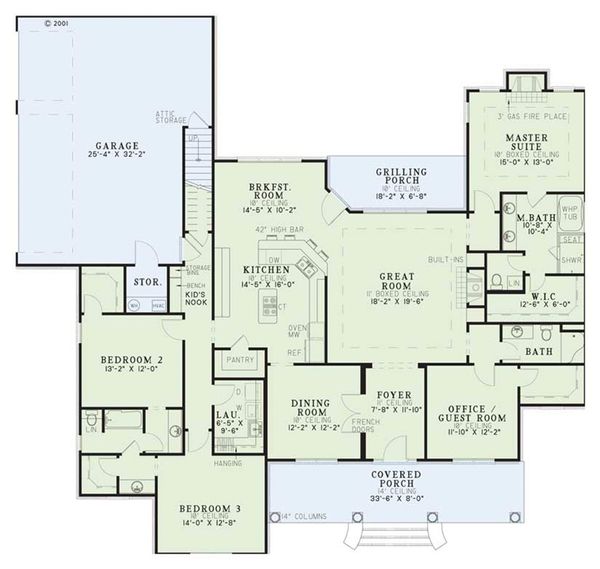 House Plan Design - Classical Floor Plan - Main Floor Plan #17-1153