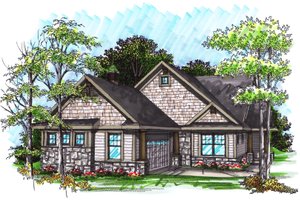 Ranch Exterior - Front Elevation Plan #70-1030