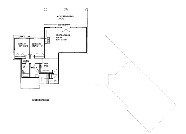 Bungalow Floor Plan - Lower Floor Plan #117-708