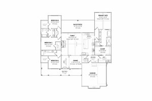 Floor Plan - Main Floor for Farmhouse House Plan #1096-66 - 4 bed, 3 bath