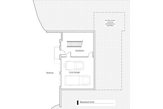 Floor Plan - Lower Floor for Craftsman House Plan #902-2 - 4 bed, 3 bath