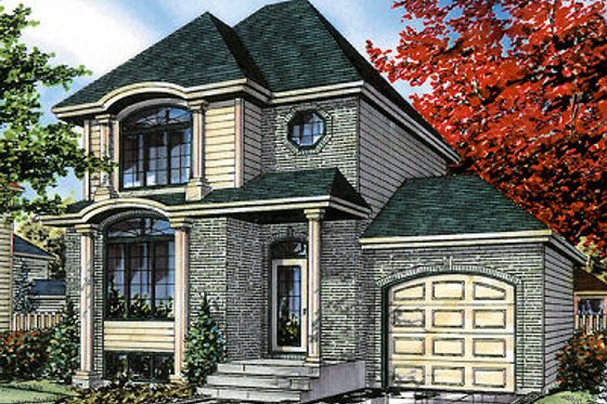 Exterior - Front Elevation for Colonial House Plan #138-189 - 3 bed, 1.5 bath