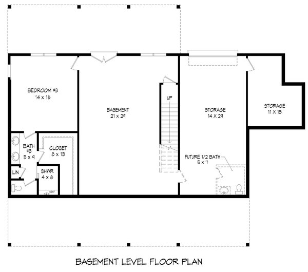 Country Floor Plan - Lower Floor Plan #932-606