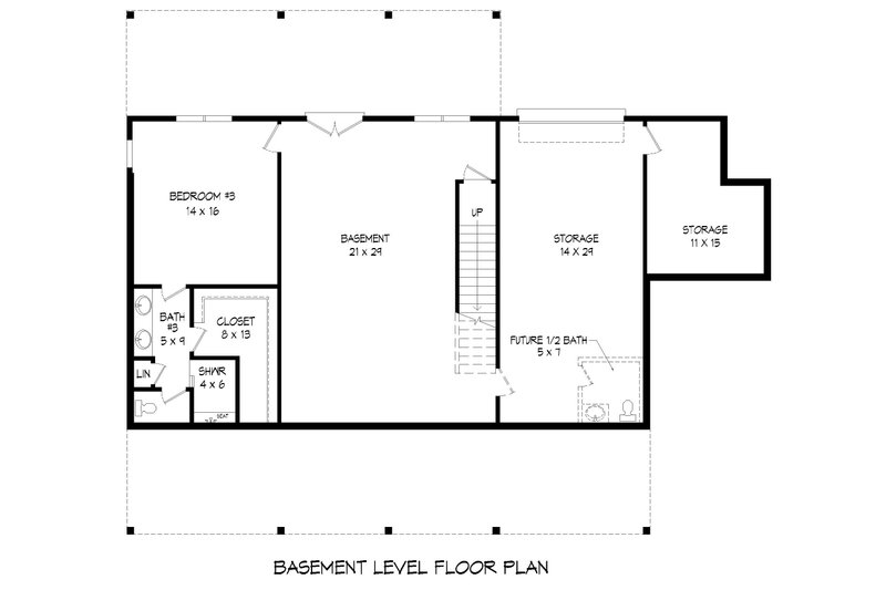 Home Plan - Floor Plan - Lower Floor for Country House Plan #932-606 - 3 bed, 3 bath