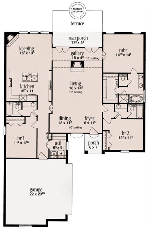 House Plan Design - European Floor Plan - Main Floor Plan #36-481