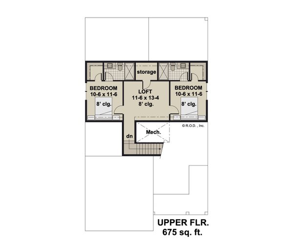 House Blueprint - Farmhouse Floor Plan - Upper Floor Plan #51-1482