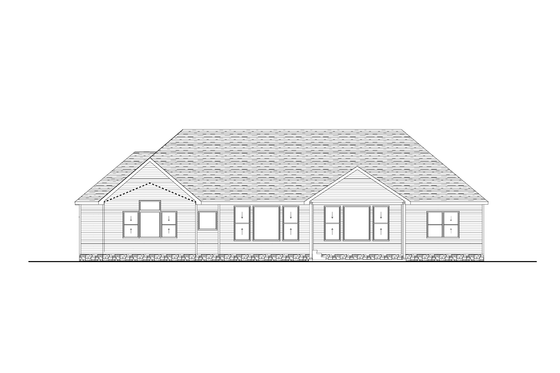 Exterior - Rear Elevation for Craftsman House Plan #1089-5 - 4 bed, 2.5 bath